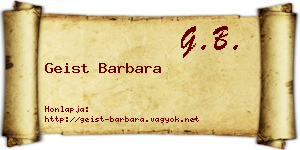 Geist Barbara névjegykártya
